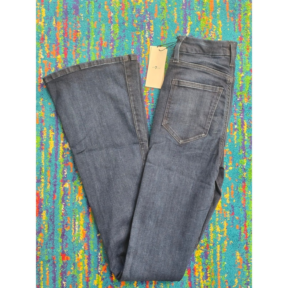 NWT 7 For All Mankind High Rise Skinny Bootcut Jeans Size 24/ 33L Dark‎ Wash